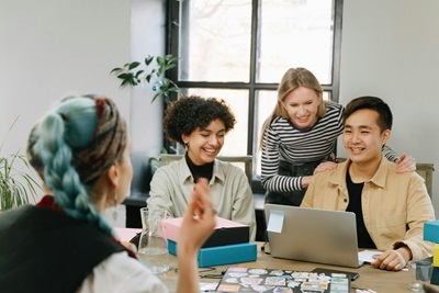 IT support team working together